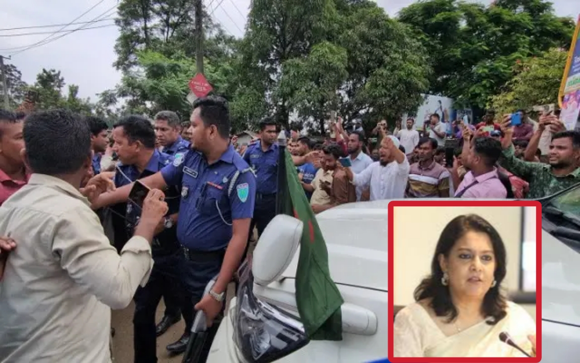 সিলেটের জাফলংয়ে দুই উপদেষ্টার গাড়ি বহর আটকে দিয়ে বিক্ষোভ