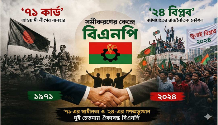 আ.লীগের ‘৭১ কার্ড’ বনাম জামায়াতের ‘২৪ বিপ্লব’: সমীকরণের কেন্দ্রে বিএনপি